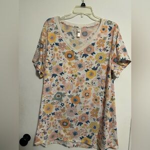 Floral V-Neck Women's Top